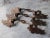 Metal Vintage French Provincial Antiqued Brass Ornate Bail Pulls - Sets of 3 For Sale - Image 7 of 7