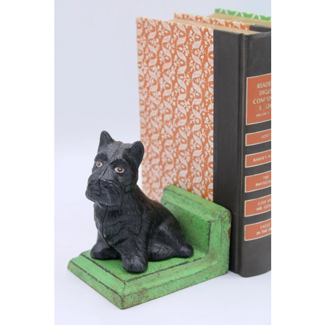 Vintage Scottie Dog Cast Iron Bookends For Sale - Image 9 of 10