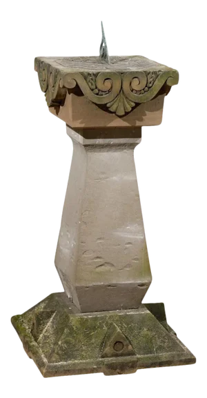 Late 19th Century English Sundial with Carved Limestone and Bronze Top