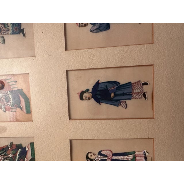 Late 18th Century Framed 19th Century Well Executed Chinese Costume Watercolors For Sale - Image 5 of 12