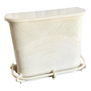 Vintage Boho Chic Wavy Pencil Reed Dry Bar For Sale