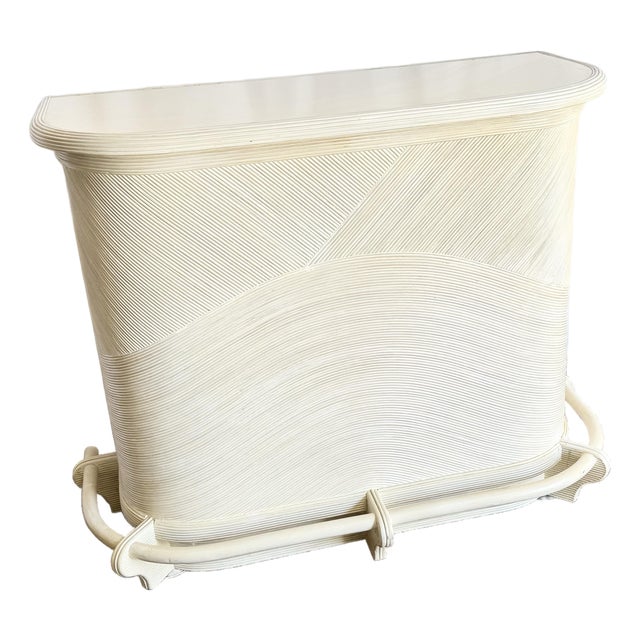 Vintage Boho Chic Wavy Pencil Reed Dry Bar For Sale