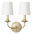 Southern Living Fisher Steel Double Sconce, Gold For Sale