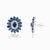 9.69ct Deep Blue Sapphire & Diamond Floral Halo Stud Earrings in 14k White Gold- A Pair For Sale - Image 4 of 14