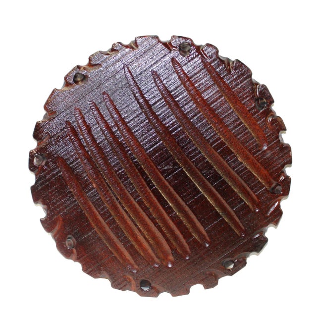 Chinoiserie 5.5" Chinese Brown Wood Handmade Round Table Top Stand Display Easel For Sale - Image 3 of 6