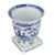 Chinese Footed Porcelain Planter in Dark Blue For Sale - Image 3 of 4