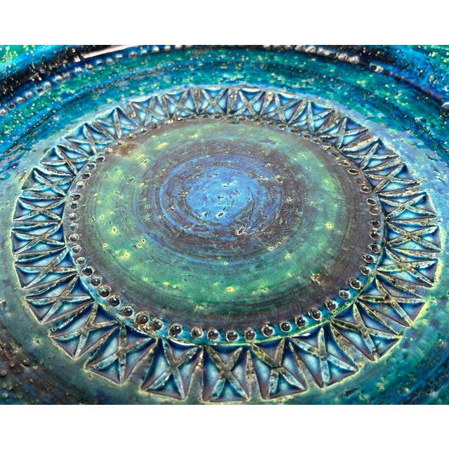 Large Mid-Century Modern Rimini Blu Pottery Bowl by Aldo Londi for Bitossi, Italy, 1960s For Sale - Image 13 of 18