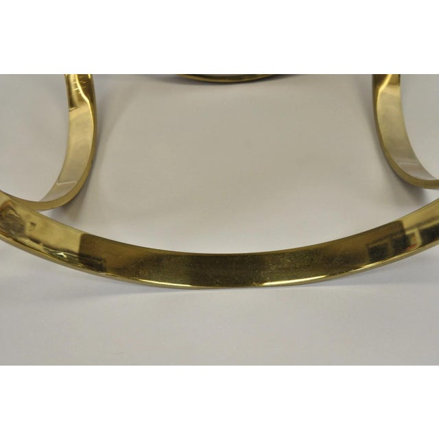 Mid 20th Century Tri-Mark Mid Century Modern Brass Plated Steel Smoked Glass Arch Coffee Table For Sale - Image 13 of 15
