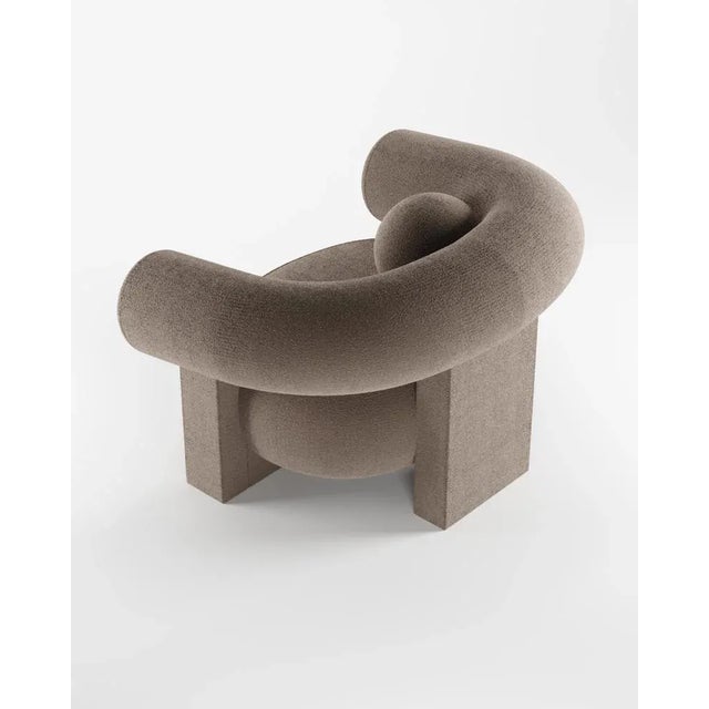 Cassete Armchair in Boucle Brown by Alter Ego for Collector For Sale - Image 4 of 5