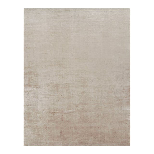 Rug & Kilim’s Oversized Contemporary Textural Solid Rug in Beige Tones - 14x18 For Sale