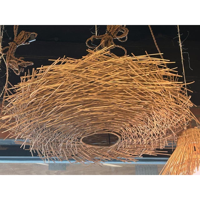 Pair of Decorative French Rattan Pendant Lights For Sale - Image 11 of 13