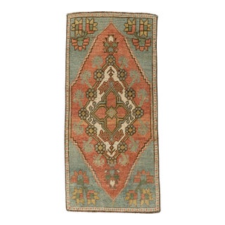 Turkish Mini Rug Oriental Hand Knotted Vintage Rug 1'5" x 2'11" #21294 For Sale