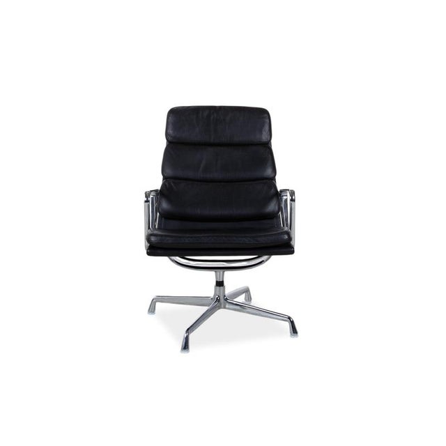 Vitra Ea 222 Leather Armchair Black Manual Function For Sale - Image 10 of 14