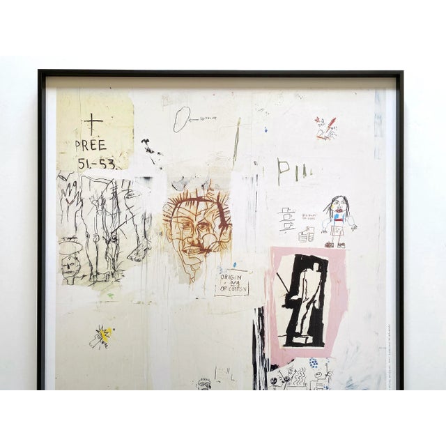 This Jean Michel Basquiat very rare vintage 1996 collector's lithograph print custom framed large museum exhibition poster...