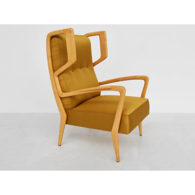 Mid-Century Modern Armchairs in Satin by Orlando Orlandi, 1951, Set of 2 For Sale - Image 3 of 12