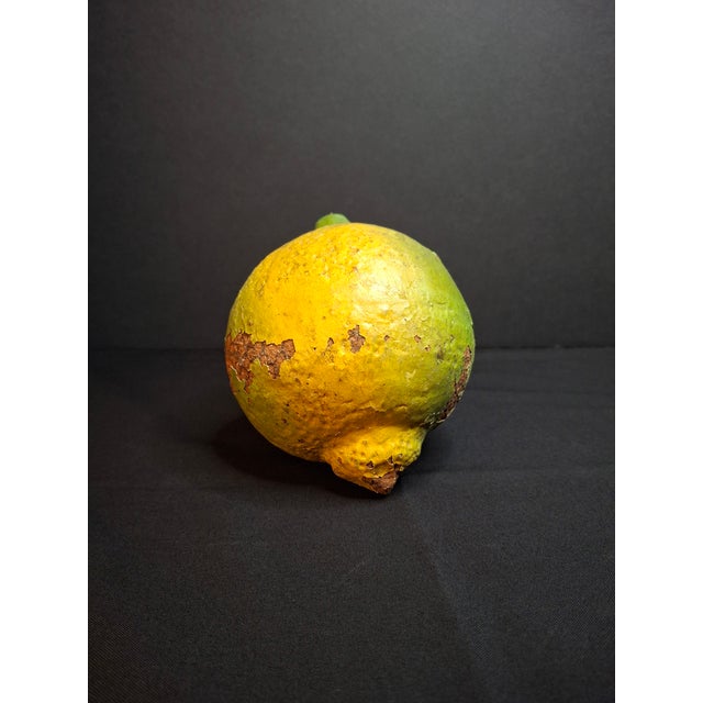 Ceramic Late 19th C. Redware Earthenware Lemon Fruit Coin Bank Antique Folk Art Pottery For Sale - Image 7 of 10