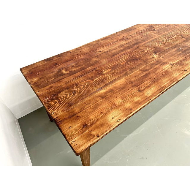 Large Pine Farm Table, 1950s For Sale - Image 15 of 18