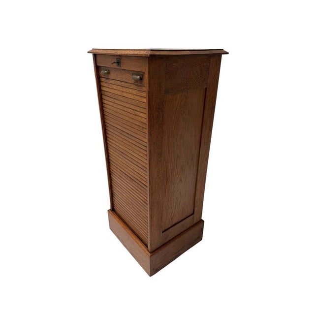 Art Nouveau Filing Cabinet with Tambour Shutter Door, 1900s For Sale - Image 12 of 12