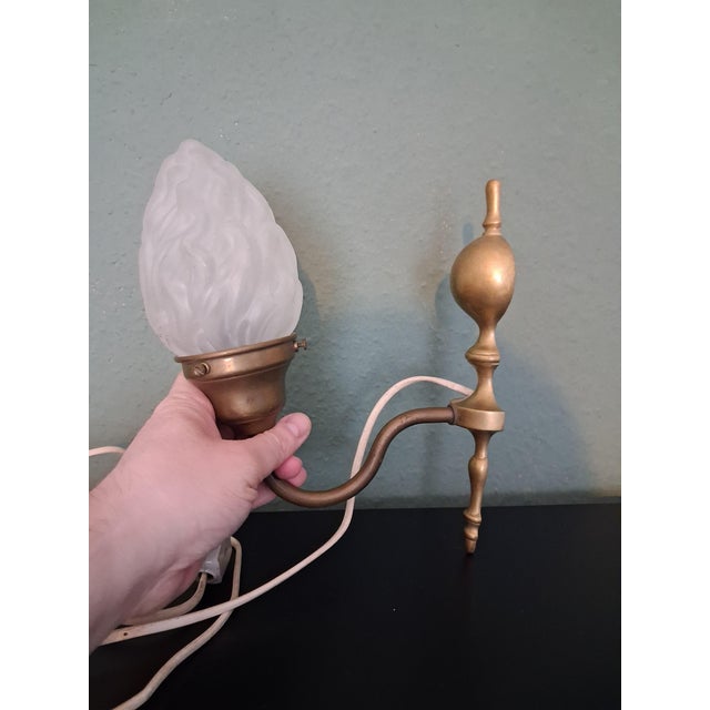 Vintage French Floreal Wall Lamp, 1920 For Sale - Image 6 of 7