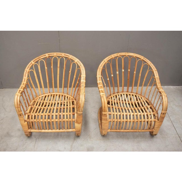 1980s Wicker Garden Armchairs and Coffee Table, 1980s, Set of 3 For Sale - Image 5 of 11