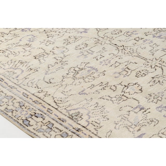 Turkish Authentic Vintage Turkish Carpet, Pale Neutral Organic Rug For Sale - Image 3 of 10
