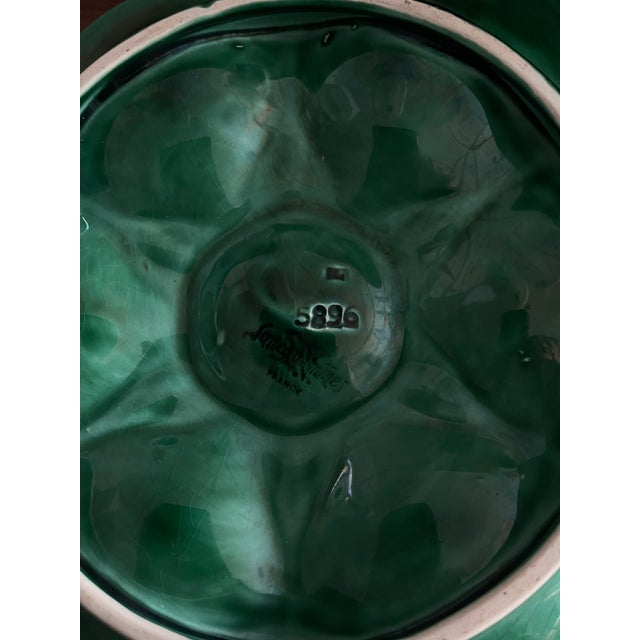 1930s No. 9689 Majolica Oyster & Seafood Service from Sarreguemines, France, 1930s, Set of 13 For Sale - Image 5 of 14