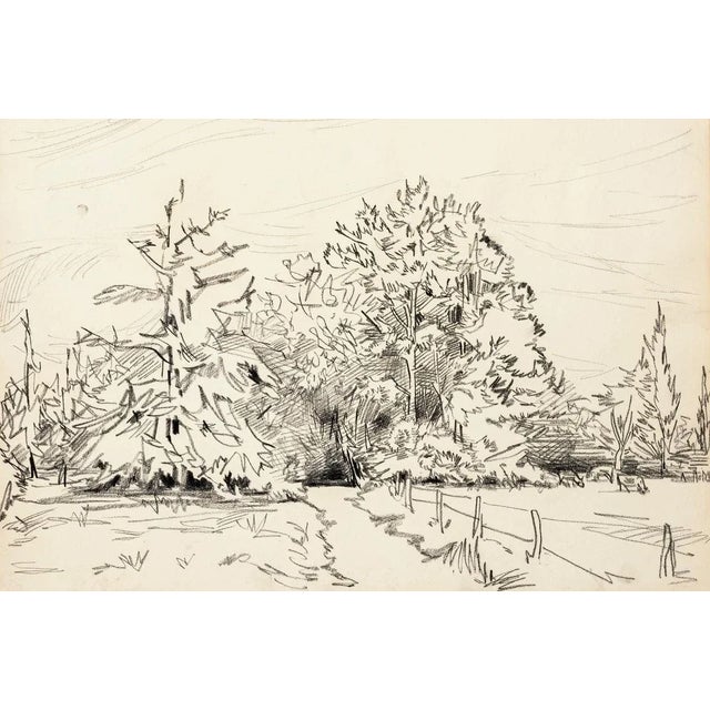 Landscape is an original drawing in pen and oil on paper realized by Tibor Gertler, one of the most important landscape...