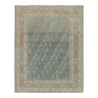 Antique Qashqai Persian Rug With Blue, Rust and Ivory Tones - Rug & Kilim For Sale