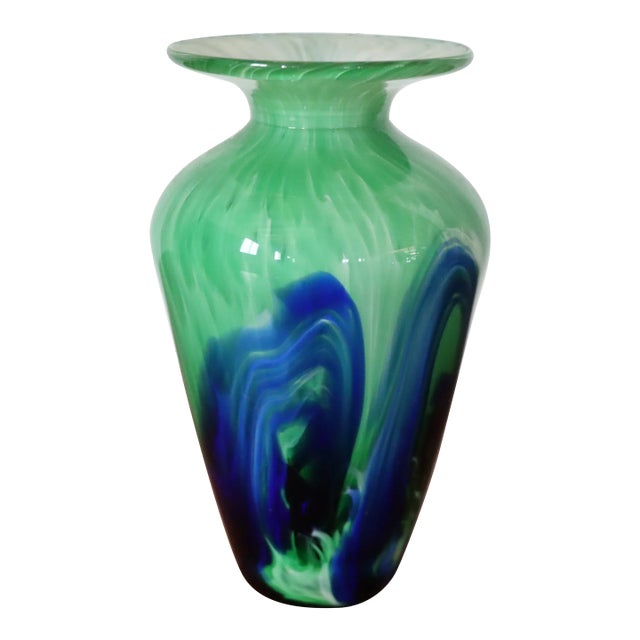 Two-Toned Art Glass Vase For Sale