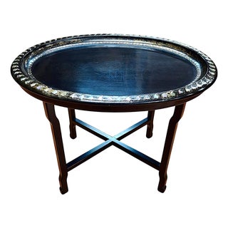 Antique Lacquered Mother-of-Pearl Tray Table For Sale