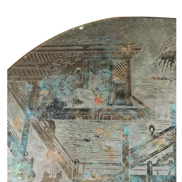 Wood Philip and Kelvin LaVerne “Chan” Coffee Table, Acid Etched Brass, 1960s For Sale - Image 7 of 14