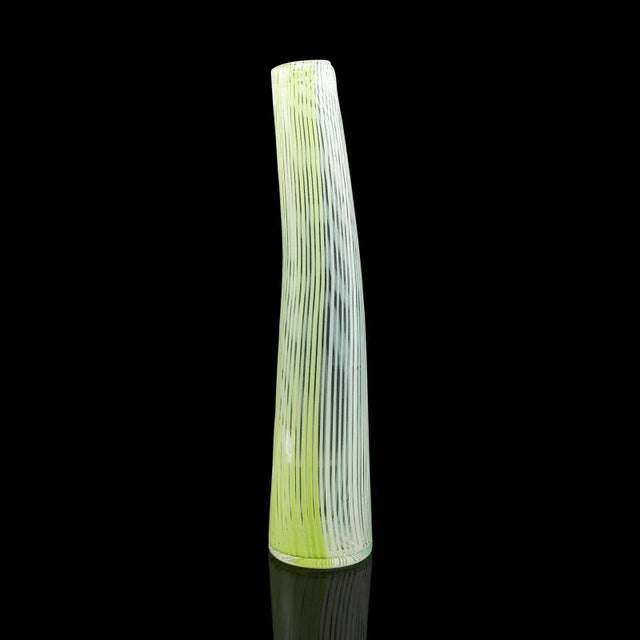 1950s Tall Vintage Filigrana Vase, Italian Art Glass, Murano, Flower Sleeve, c.1950 For Sale - Image 5 of 10
