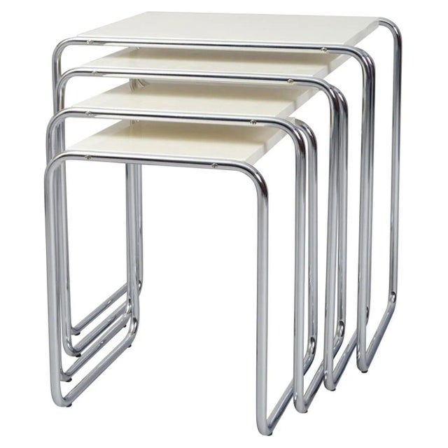 White Nest Tables from Kovona, 1950s, Set of 4 For Sale - Image 10 of 10