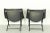 Set of Folding Lounge Chairs in Black Leather attributed to Teun van Zanten for Molinari, 1970s For Sale - Image 9 of 13