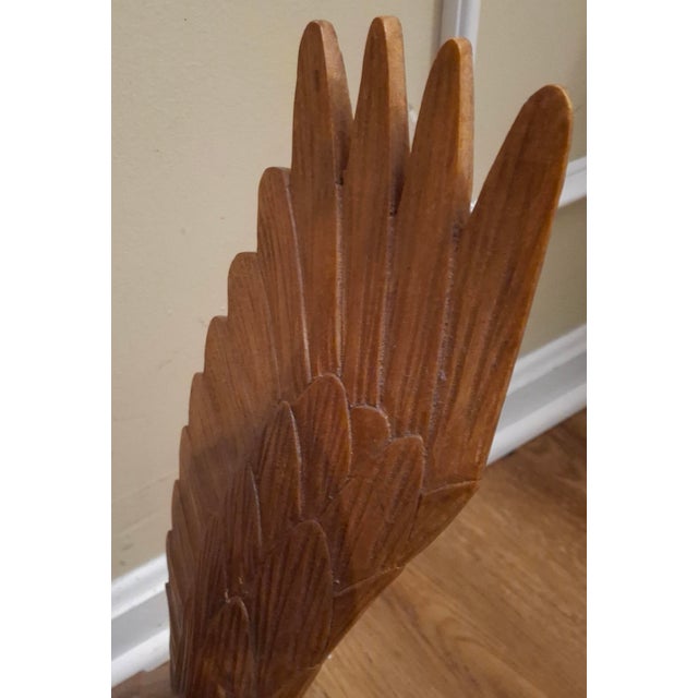 Hand-Carved Single-Piece Figure of an Eagle on Wood Plinth, Circa 1950s For Sale - Image 9 of 14
