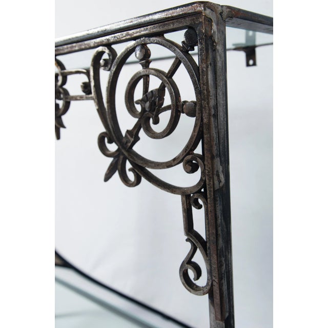 Gray Architectural Iron Custom Console Table, France For Sale - Image 8 of 11