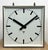 Large Industrial Square Double-Sided Factory Hanging Clock from Pragotron, 1970s For Sale - Image 4 of 15
