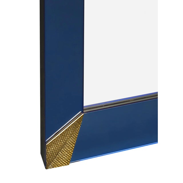 Vintage Murano Blue Mirrors - a Pair For Sale - Image 4 of 10