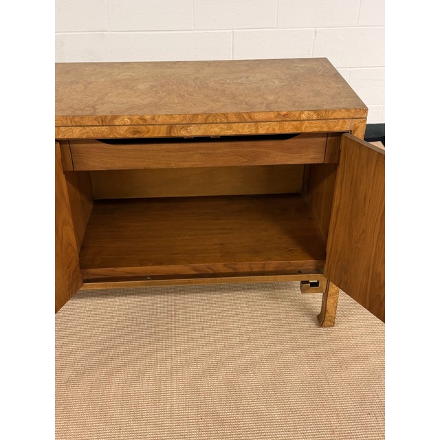 Burled Wood and Inlaid Brass Console From Mastercraft For Sale - Image 11 of 12