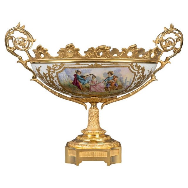 Painted Porcelain and Gilt Bronze Bowl For Sale - Image 11 of 11