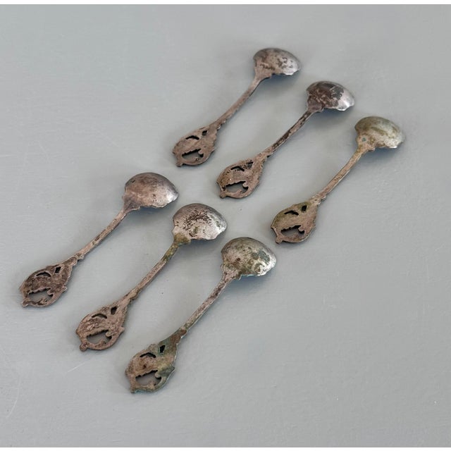 1920s Art Deco French A. E. Chanal Pewter Salt Cellars - Set of 6 For Sale In New York - Image 6 of 8