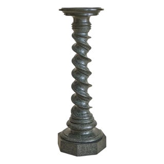 19th Century Italian Green Marble Spiral Pedestal For Sale