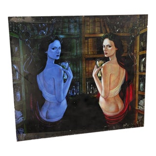 Surreal Dual Portrait Painting For Sale