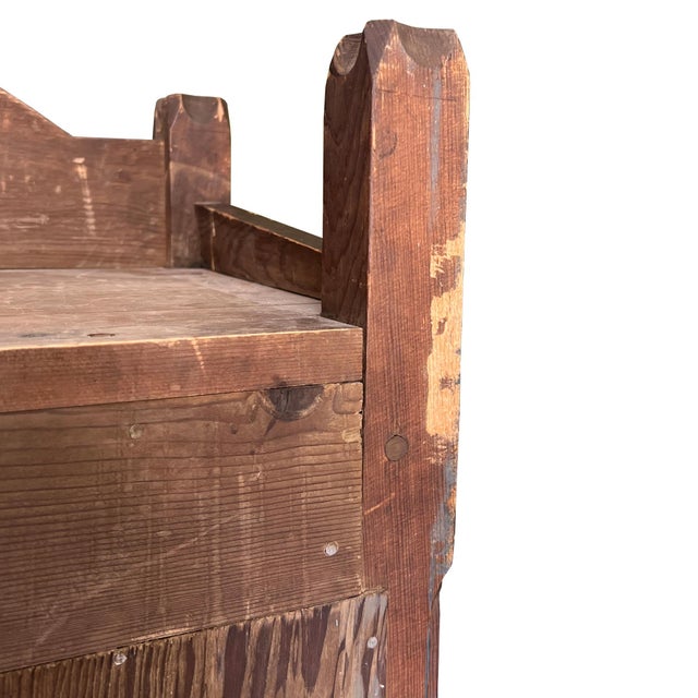 Primitive Spanish Colonial Bread Cupboard With Spindle Door, Santa Fe 1800s For Sale - Image 10 of 18