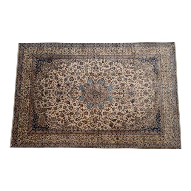 1970s Persian Nain Palace Carpet, 13'9" X 20'8" For Sale