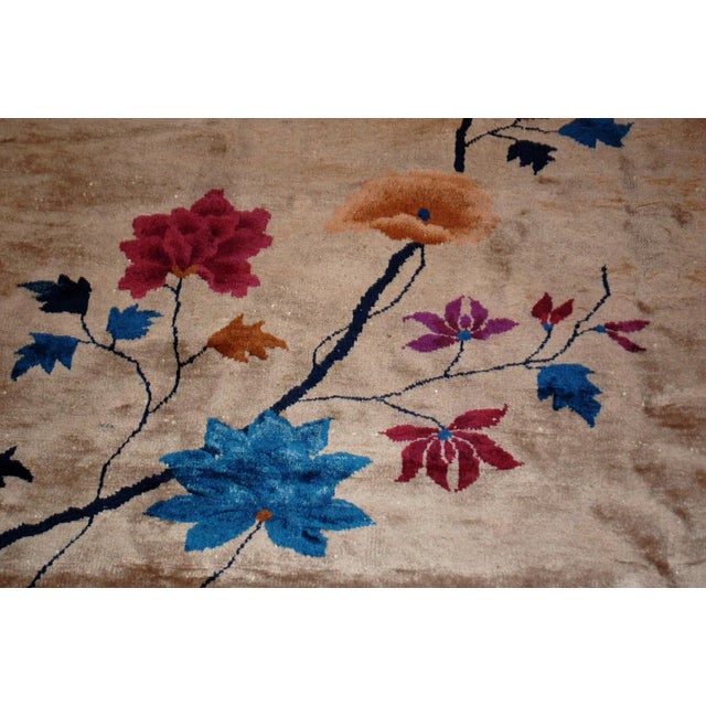 Textile 1920s Antique Art Deco Chinese Rug - 11′4″ × 15′9″ For Sale - Image 7 of 10