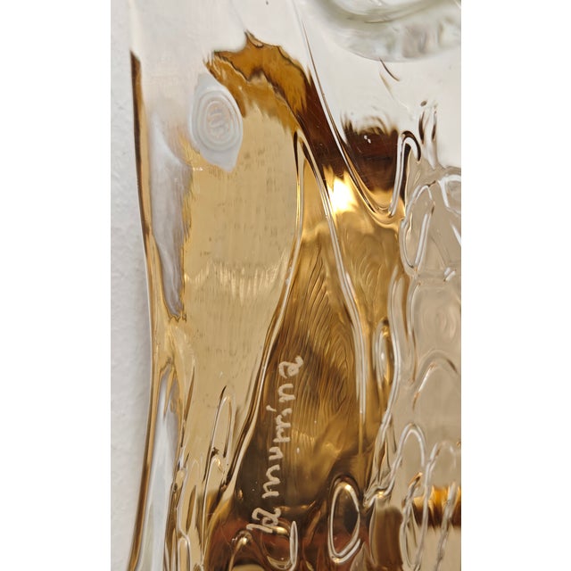 Mid-Century Modern Vintage Italian Wall Lamps in Murano Glass and Gold Metal from La Murrina, 1980s, Set of 2 For Sale - Image 3 of 11