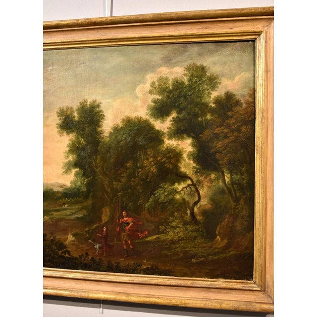 Gaspard Dughet / Gaspard Poussin, Landscape with Archangel Raphael & Tobias, 1660, Oil on Canvas For Sale - Image 4 of 16