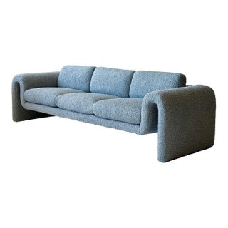 1980s Waterfall Arm Sofa Attributed to Interior Crafts For Sale