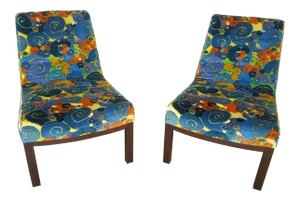 1960s Vintage Edward Wormley for Dunbar Slipper Chairs- a Pair